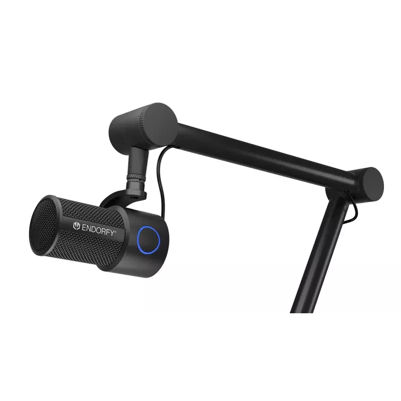 PC microphone ENDORFY Solum Studio — USB wired, 24-bit/96 kHz, 20–20000 Hz, adjustable table mount, touch controls, headphone out, black
