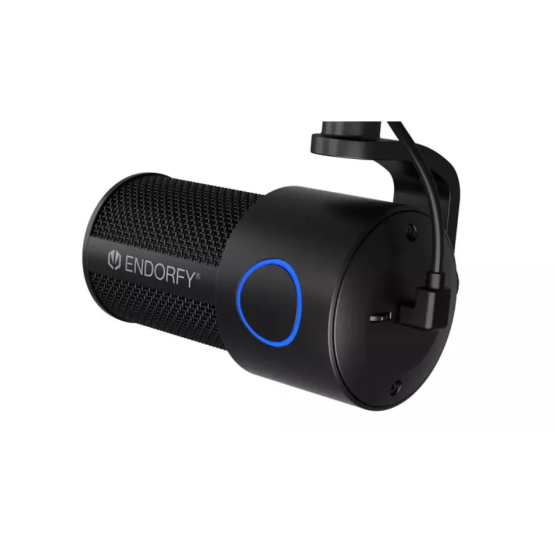 PC microphone ENDORFY Solum Studio — USB wired, 24-bit/96 kHz, 20–20000 Hz, adjustable table mount, touch controls, headphone out, black