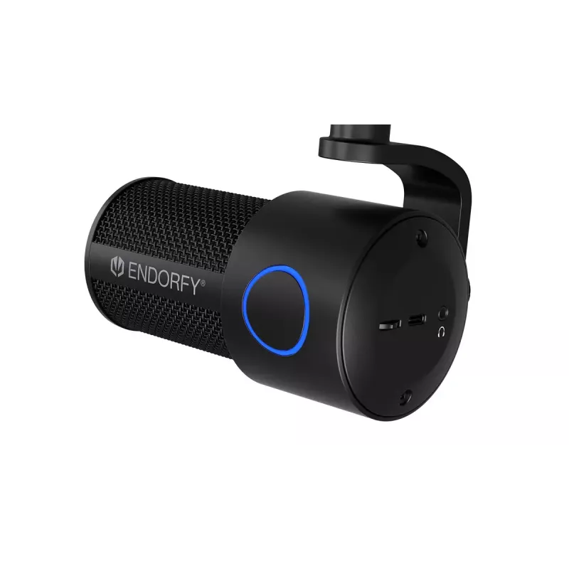 PC microphone ENDORFY Solum Studio — USB wired, 24-bit/96 kHz, 20–20000 Hz, adjustable table mount, touch controls, headphone out, black