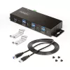 StarTech.com 5G7AINDRM-USB-A-HUB interface hub USB 3.2 Gen 1 (3.1 Gen 1) Type-B 5000 Mbit/s Black