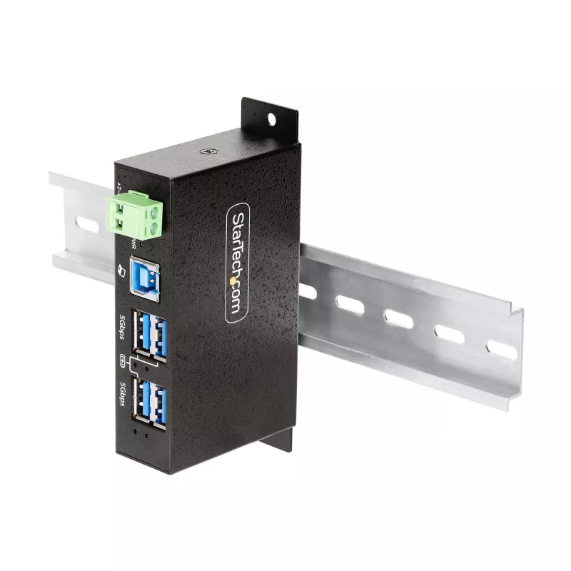 StarTech.com 5G4AINDRM-USB-A-HUB interface hub USB 3.2 Gen 1 (3.1 Gen 1) Type-B 5000 Mbit/s Black