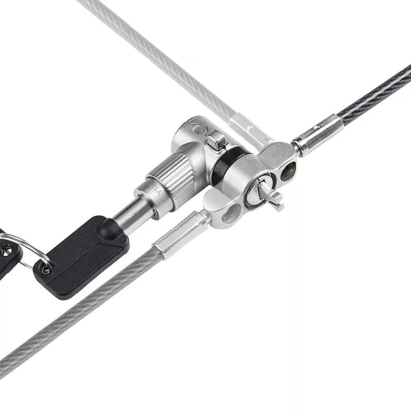 StarTech.com 3-in-1 Universal Laptop Lock 6.6ft (2m), Master Keyed Locking Cable, Computer Security, Compatible w/Noble Wedge®/Nano/K-Slot; Anti-Theft Cut-Resistant Cable