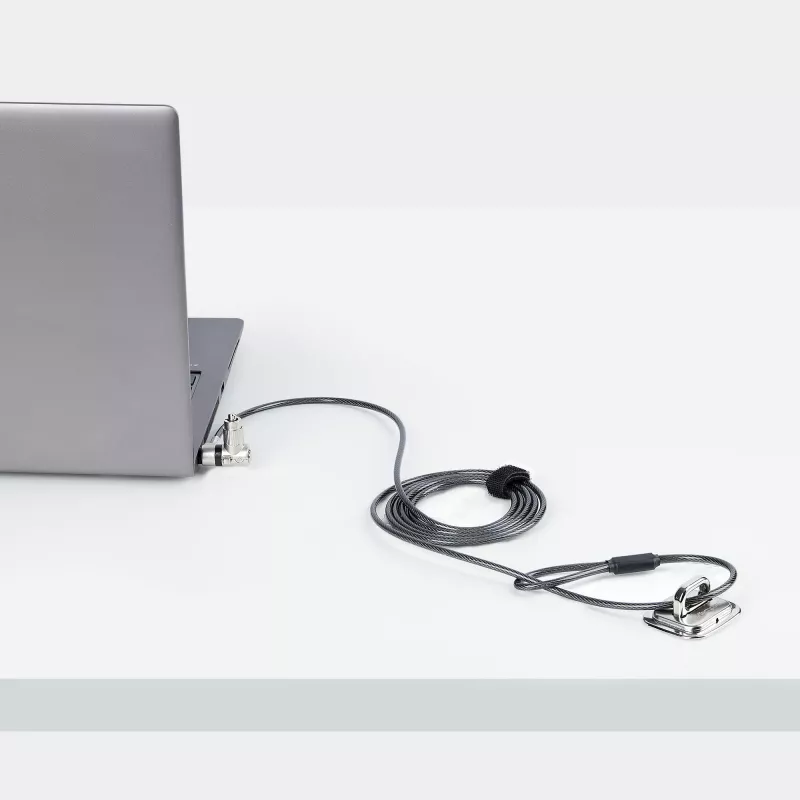 StarTech.com 3-in-1 Universal Laptop Lock 6.6ft (2m), Master Keyed Locking Cable, Computer Security, Compatible w/Noble Wedge®/Nano/K-Slot; Anti-Theft Cut-Resistant Cable