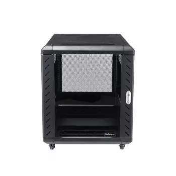 StarTech.com RK1236BKF 12U 19 inch Server Rack Cabinet with Lockable Mesh Doors, Casters, 800 kg Load Capacity, Black