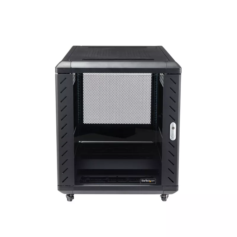 StarTech.com RK1236BKF 12U 19 inch Server Rack Cabinet with Lockable Mesh Doors, Casters, 800 kg Load Capacity, Black