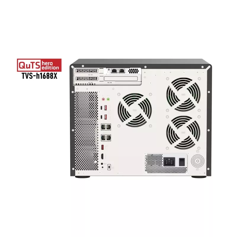 QNAP TVS-h1688X NAS Tower Intel® Xeon® W-1250 32 GB DDR4 0 TB QuTS hero Black