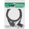 InLine power cable, CEE 7/7 angled / 3pin IEC C13 male angled, 0.5m