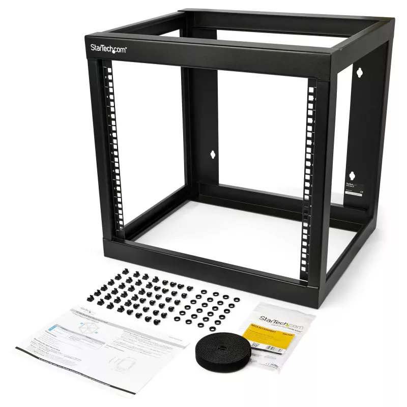 StarTech.com 9U 19 inch Wall Mount Network Rack 17 inch Deep 2 Post Open Frame for Server Room/Data/AV/IT/Communication/Computer Equipment/Patch Panel w/Cage Nuts/Screws Hook/Loop 79kg Capacity~9U 19 inch Wall Mount Network Rack 17 inch Deep 2 Post Open Frame for Server Room/Data/AV/IT/Communication/Computer Equipment/Patch Panel w/Cage Nuts/Screws Hook/Loop 175lb Capacity