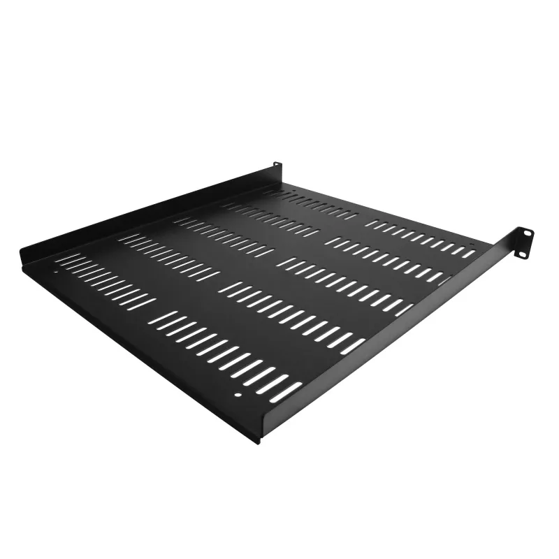 StarTech.com 1U Server Rack Shelf - Universal Vented Rack Mount Cantilever Tray for 19 inch Network Equipment Rack & Cabinet - Durable Design - Weight Capacity 55lb/25kg - 20 inch Deep Shelf, Black