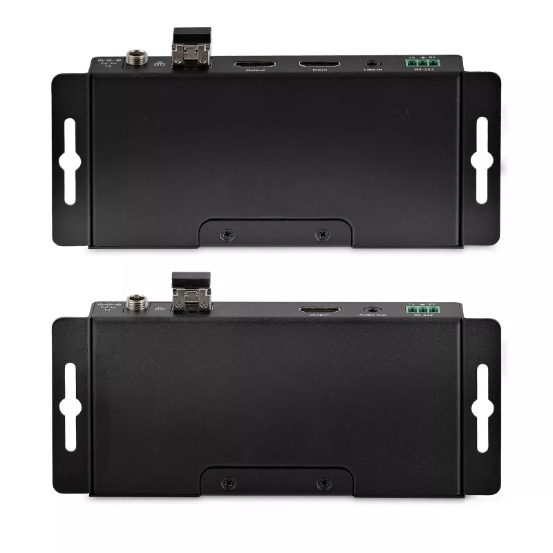 StarTech.com 4K HDMI over Fiber Extender Kit, 4K 60Hz up to 3300ft/1km (Single Mode) or 1000ft/300m (Multimode) LC Fiber Optic, HDR, HDCP, 3.5mm Audio/RS232/IR Extender, Transmitter and Receiver Kit