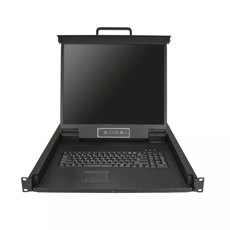 StarTech.com Rackmount KVM Console - Single Port VGA KVM with 19 inch LCD Monitor for Server Rack - Fully Featured Universal 1U LCD KVM Drawer w/Cables & Hardware - USB Support - 50,000 MTBF