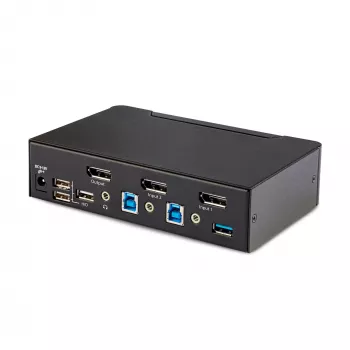 StarTech.com 2-Port DisplayPort KVM Switch, 8K 60Hz / 4K 144Hz, Single Display, DP 1.4, 2x USB 3.0 Ports, 4x USB 2.0 HID Ports, Push-Button & Hotkey Switching, TAA Compliant - OS Independent, Metal Housing