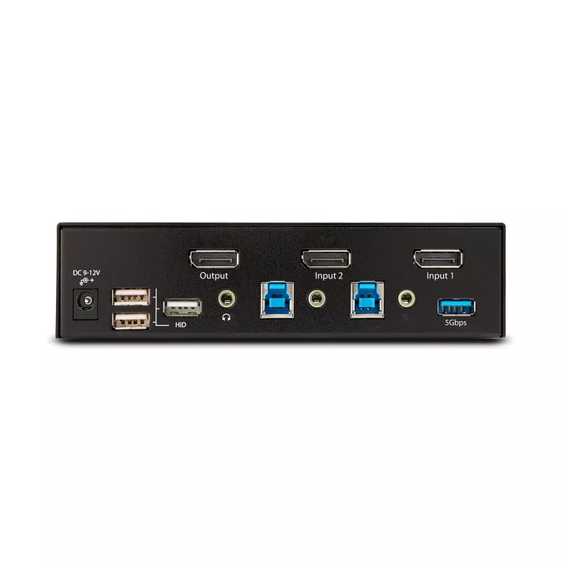 StarTech.com 2-Port DisplayPort KVM Switch, 8K 60Hz / 4K 144Hz, Single Display, DP 1.4, 2x USB 3.0 Ports, 4x USB 2.0 HID Ports, Push-Button & Hotkey Switching, TAA Compliant - OS Independent, Metal Housing