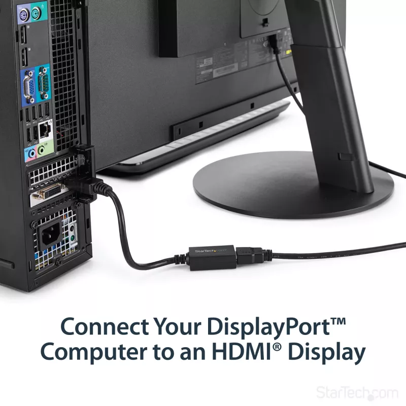 StarTech.com DisplayPort to HDMI Adapter - DP 1.2 to HDMI Video Converter 1080p - DP to HDMI Monitor/TV/Display Cable Adapter Dongle - Passive DP to HDMI Adapter - Latching DP Connector