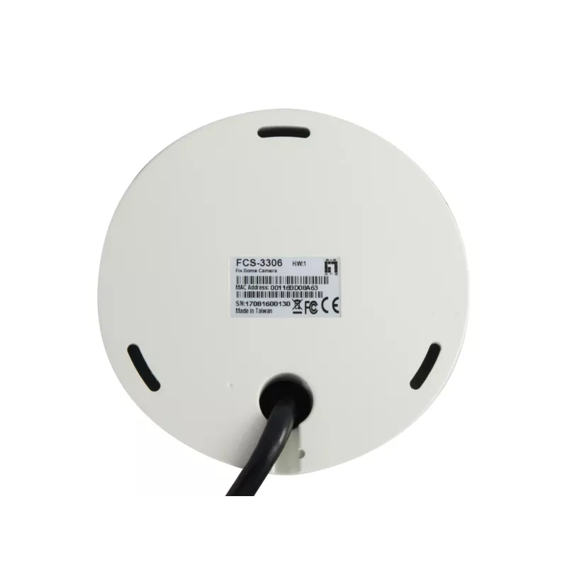 LevelOne HUBBLE Fixed Dome IP Network Camera, H.265, 3-Megapixel, 802.3af PoE, IR LEDs, Indoor/Outdoor, Vandalproof