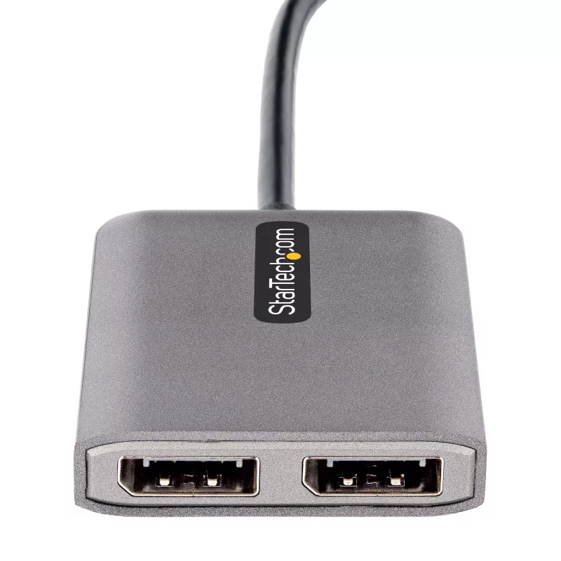 StarTech.com USB-C to Dual Displayport 1.4 Adapter, USB Type-C Multi-Monitor MST Hub, Dual 5K 60Hz DP Laptop Display Extender / Splitter, HDR, Extra-Long Built-In Cable - Windows Only