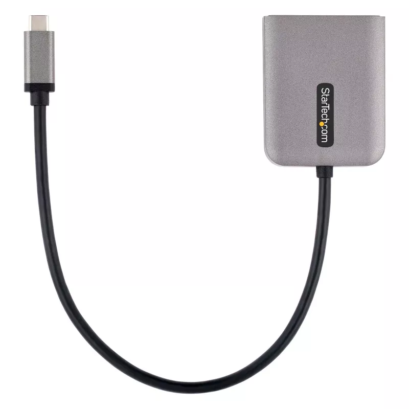 StarTech.com USB-C to Dual Displayport 1.4 Adapter, USB Type-C Multi-Monitor MST Hub, Dual 5K 60Hz DP Laptop Display Extender / Splitter, HDR, Extra-Long Built-In Cable - Windows Only