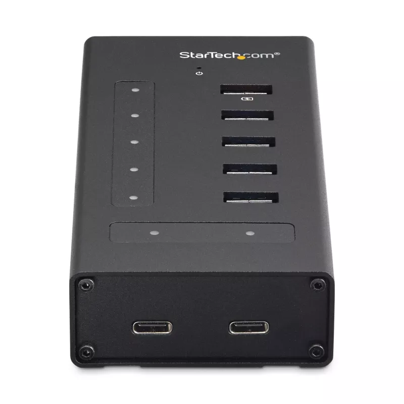 StarTech.com 7 Port USB C Hub - USB Type-C to 2x USB-C/5x USB-A - Commercial Metal USB 3.0 Hub - SuperSpeed USB 3.2 Gen 1 (5Gbps) - Self Powered - BC 1.2 Fast Charge - Mountable/Rugged