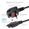 StarTech.com 3ft (1m) UK Laptop Power Cable, BS 1363 to C5 (Clover Leaf), 2.5A 250V, 18AWG, UK Laptop Replacement Cord, Printer Power Cable, Laptop Charger Cord, Laptop Power Brick Cord
