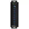 StarTech.com 10-Port USB 3.0 Hub with Power Adapter - Metal Industrial USB-A Hub with ESD & 350W Surge Protection - Din/Wall/Desk Mountable - High Speed USB 3.2 Gen 1 (5Gbps) Hub