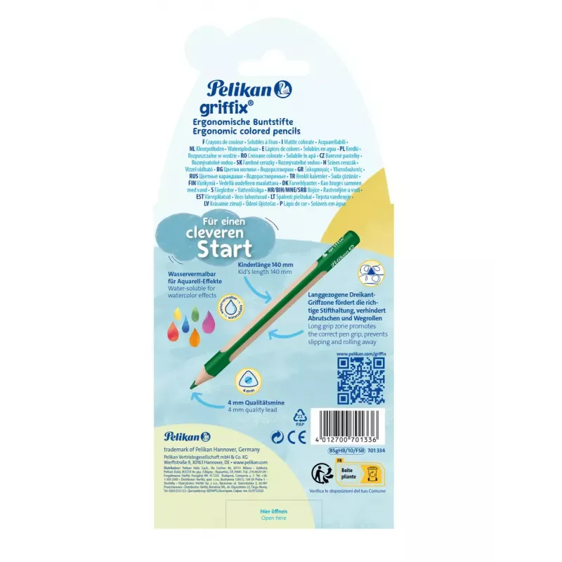 Watercolour pencil Pelikan griffix Multicolour 10 pc(s)