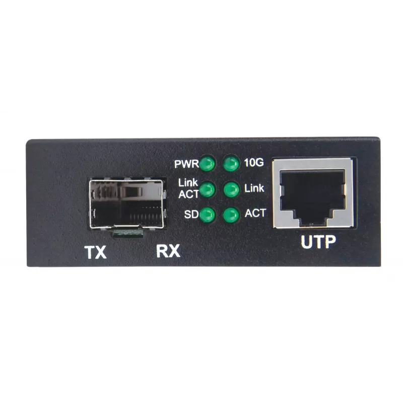 Intellinet 10GBase-T to 10GBase-R Media Converter, 1 x 10 GB SFP+ Slot, 1 x 10GB RJ45 Port