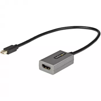 StarTech.com Mini DisplayPort to HDMI Adapter - mDP to HDMI Adapter Dongle - 1080p - Mini DisplayPort 1.2 to HDMI Monitor/Display - Mini DP to HDMI Video Converter - 12 inch Long Attached Cable - Upgraded Version of MDP2HDMI