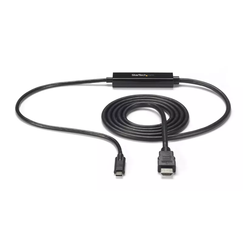 StarTech.com 6ft (2m) USB C to HDMI Cable - 4K 30Hz USB Type-C to HDMI Video Display Converter - USB-C DP Alt Mode to HDMI Monitor Adapter Cord - Thunderbolt Compatible