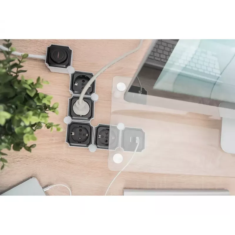 Power Strip Digitus Flexible 4-way with 2 USB Ports & Switch