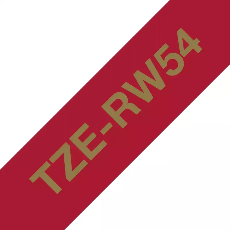 Brother TZE-RW54 label-making tape Gold on red