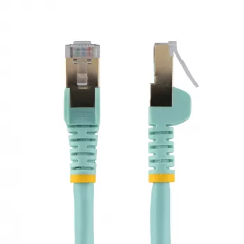 StarTech.com 0.50m CAT6a Ethernet Cable - 10 Gigabit Shielded Snagless RJ45 100W PoE Patch Cord - 10GbE STP Network Cable w/Strain Relief - Aqua Individually Tested/Wiring is UL Certified/TIA