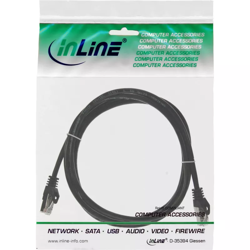 InLine Patch Cable SF/UTP Cat.5e black 5m