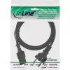 InLine power cable, CEE 7/7 straight / 3pin IEC C13 male, black, 1.5m