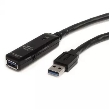 StarTech.com 5m USB 3.0 Active Extension Cable - M/F, 5 m, USB A, USB A, USB 3.2 Gen 1 (3.1 Gen 1), Black