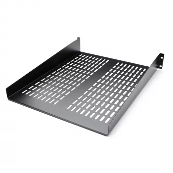 StarTech.com 2U Server Rack Shelf - Universal Vented Rack Mount Cantilever Tray for 19 inch Network Equipment Rack & Cabinet - Heavy Duty Steel – Weight Capacity 50lb/23kg - 22 inch Deep Shelf, Black