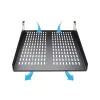 StarTech.com 2U Server Rack Shelf - Universal Vented Rack Mount Cantilever Tray for 19 inch Network Equipment Rack & Cabinet - Heavy Duty Steel – Weight Capacity 50lb/23kg - 22 inch Deep Shelf, Black