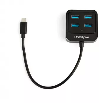 StarTech.com 4-Port USB C Hub - USB-C to 4x USB-A Ports - SuperSpeed 10Gbps USB 3.2 Gen 2 Type-C Hub - USB Bus Powered - Portable/Compact USB-C to USB Adapter Hub for Laptop - Aluminum