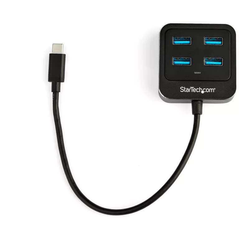 StarTech.com 4-Port USB C Hub - USB-C to 4x USB-A Ports - SuperSpeed 10Gbps USB 3.2 Gen 2 Type-C Hub - USB Bus Powered - Portable/Compact USB-C to USB Adapter Hub for Laptop - Aluminum