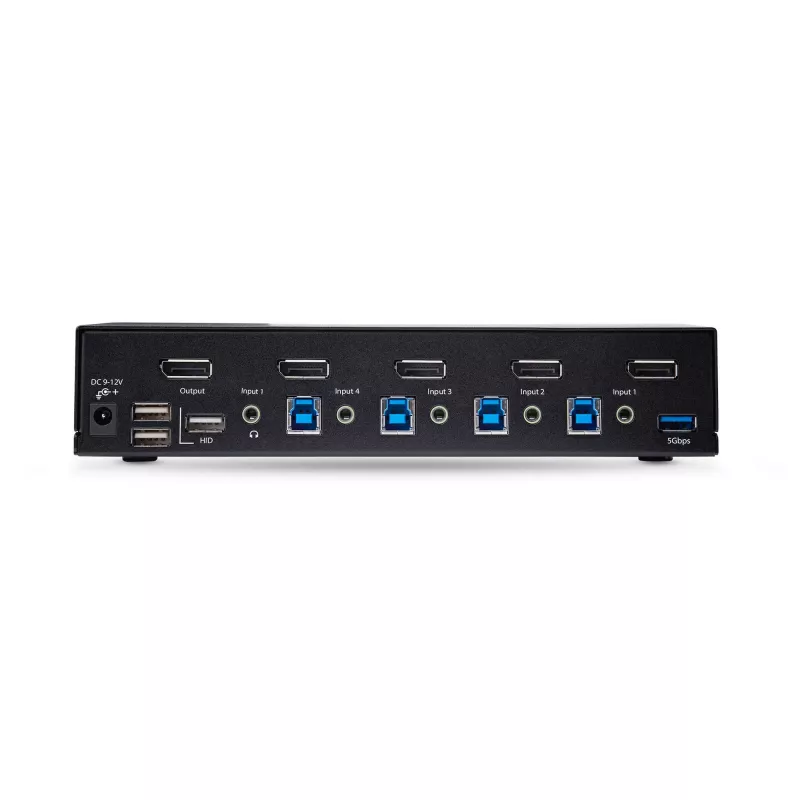 StarTech.com 4-Port DisplayPort KVM Switch, 8K 60Hz / 4K 144Hz, Single Display, DP 1.4, 2x USB 3.0 Ports, 4x USB 2.0 HID Ports, Push-Button & Hotkey Switching, TAA Compliant - OS Independent, Metal Housing