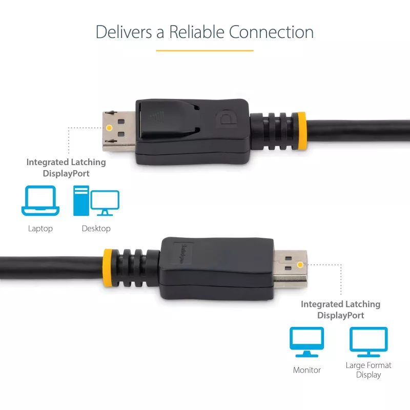 StarTech.com 2m (6ft) DisplayPort 1.2 Cable - 4K x 2K Ultra HD VESA Certified DisplayPort Cable - DP to DP Cable for Monitor - DP Video/Display Cord - Latching DP Connectors