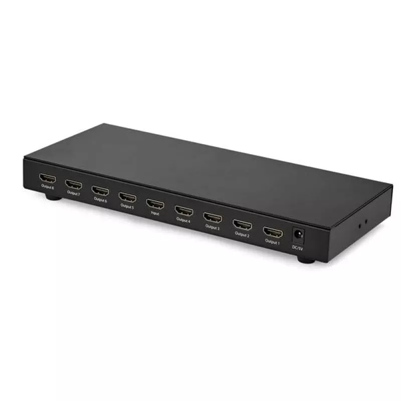 StarTech.com 8-Port 4K 60Hz HDMI Splitter, HDMI, 8x HDMI, 3840 x 2160 pixels, Black, 4K Ultra HD, 60 Hz