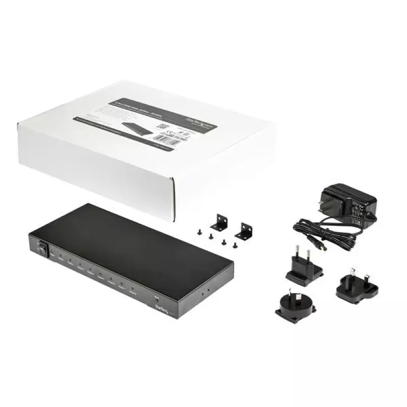 StarTech.com 8-Port 4K 60Hz HDMI Splitter, HDMI, 8x HDMI, 3840 x 2160 pixels, Black, 4K Ultra HD, 60 Hz