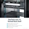 StarTech.com 1U Server Rack Shelf - Universal Vented Rack Mount Cantilever Tray for 19 inch Network Equipment Rack & Cabinet - Heavy Duty Steel - Weight Capacity 44lb/20kg - 10 inch Deep Shelf, Black