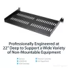 StarTech.com 1U Server Rack Shelf - Universal Vented Rack Mount Cantilever Tray for 19 inch Network Equipment Rack & Cabinet - Heavy Duty Steel - Weight Capacity 44lb/20kg - 10 inch Deep Shelf, Black