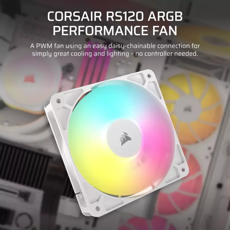 Fan Corsair RS120 ARGB 12 cm White 420-2100 RPM