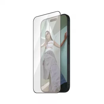 PanzerGlass SAFE. by ® Screen Protection w. Black Frame iPhone 16 Pro | Ultra-Wide Fit