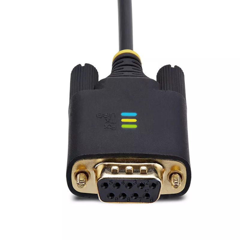 StarTech.com 6.6ft (2m) USB to Null Modem Serial Adapter Cable, COM Retention, FTDI, USB-A to DB9 RS232, Interchangeable DB9 Screws/Nuts, Windows/macOS/Linux