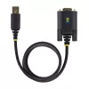 StarTech.com 6.6ft (2m) USB to Null Modem Serial Adapter Cable, COM Retention, FTDI, USB-A to DB9 RS232, Interchangeable DB9 Screws/Nuts, Windows/macOS/Linux