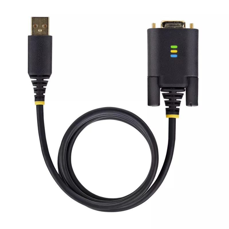 StarTech.com 6.6ft (2m) USB to Null Modem Serial Adapter Cable, COM Retention, FTDI, USB-A to DB9 RS232, Interchangeable DB9 Screws/Nuts, Windows/macOS/Linux