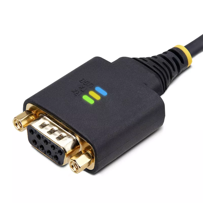 StarTech.com 6.6ft (2m) USB to Null Modem Serial Adapter Cable, COM Retention, FTDI, USB-A to DB9 RS232, Interchangeable DB9 Screws/Nuts, Windows/macOS/Linux